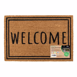 JVL Eco-Friendly Latex Backed Coir Entrance Doormat, 40x60cm - Welcome Border