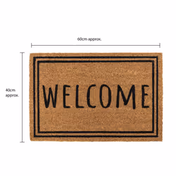 JVL Eco-Friendly Latex Backed Coir Entrance Doormat, 40x60cm - Welcome Border - Additional view 11
