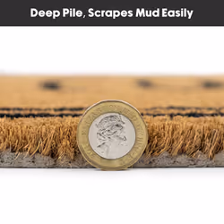 JVL Eco-Friendly Latex Backed Coir Entrance Doormat, 40x60cm - Welcome Border - Additional view 4