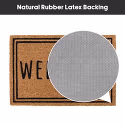 JVL Eco-Friendly Latex Backed Coir Entrance Doormat, 40x60cm - Welcome Border - Additional view 5