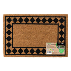 JVL Eco-Friendly Latex Backed Coir Entrance Doormat, 40x60cm - Diamond Border