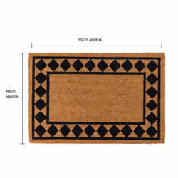 JVL Eco-Friendly Latex Backed Coir Entrance Doormat, 40x60cm - Diamond Border - Additional view 11
