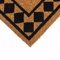 JVL Eco-Friendly Latex Backed Coir Entrance Doormat, 40x60cm - Diamond Border