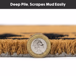 JVL Eco-Friendly Latex Backed Coir Entrance Doormat, 40x60cm - Diamond Border - Additional view 4