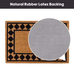 JVL Eco-Friendly Latex Backed Coir Entrance Doormat, 40x60cm - Diamond Border - Additional view 5