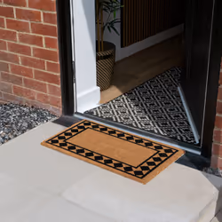 JVL Eco-Friendly Latex Backed Coir Entrance Doormat, 40x60cm - Diamond Border - Additional view 8