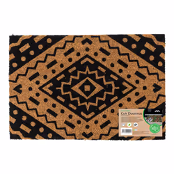 JVL Eco-Friendly Latex Backed Coir Entrance Doormat, 40x60cm - Aztec