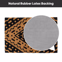 JVL Eco-Friendly Latex Backed Coir Entrance Doormat, 40x60cm - Aztec - Additional view 5