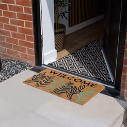 JVL Eco-Friendly Latex Backed Coir Entrance Doormat, 40x60cm - Welcome Leaves - Additional view 10
