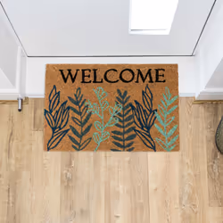JVL Eco-Friendly Latex Backed Coir Entrance Doormat, 40x60cm - Welcome Leaves - Additional view 11