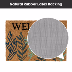 JVL Eco-Friendly Latex Backed Coir Entrance Doormat, 40x60cm - Welcome Leaves - Additional view 6