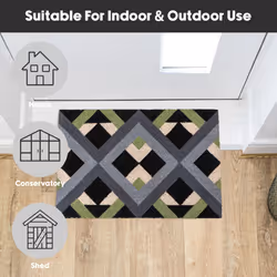 JVL Eco-Friendly Latex Backed Coir Entrance Doormat, 40x60cm - Geo - Additional view 7
