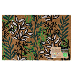 JVL Eco-Friendly Latex Backed Coir Entrance Doormat, 40x60cm - Leaves