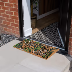 JVL Eco-Friendly Latex Backed Coir Entrance Doormat, 40x60cm - Leaves - Additional view 10