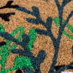 JVL Eco-Friendly Latex Backed Coir Entrance Doormat, 40x60cm - Leaves
