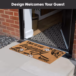 JVL Eco-Friendly Latex Backed Coir Entrance Doormat, 40x70cm - Our Happy Home - Additional view 4