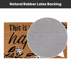 JVL Eco-Friendly Latex Backed Coir Entrance Doormat, 40x70cm - Our Happy Home - Additional view 6