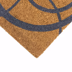 JVL Eco-Friendly Latex Backed Coir Entrance Doormat, 40x70cm - Grey Circles
