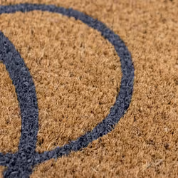 JVL Eco-Friendly Latex Backed Coir Entrance Doormat, 40x70cm - Grey Circles