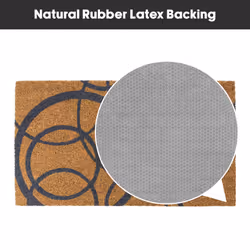 JVL Eco-Friendly Latex Backed Coir Entrance Doormat, 40x70cm - Grey Circles - Additional view 6
