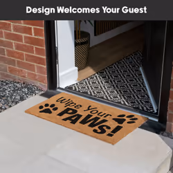 JVL Eco-Friendly Latex Backed Coir Entrance Doormat, 40x70cm - Wipe Your Paws - Additional view 4
