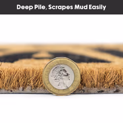 JVL Eco-Friendly Latex Backed Coir Entrance Doormat, 40x70cm - Wipe Your Paws - Additional view 5