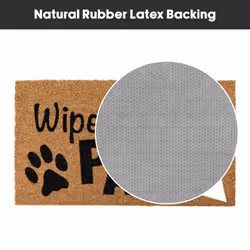 JVL Eco-Friendly Latex Backed Coir Entrance Doormat, 40x70cm - Wipe Your Paws - Additional view 6