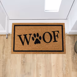JVL Eco-Friendly Latex Backed Coir Entrance Doormat, 40x70cm - Woof - Additional view 11