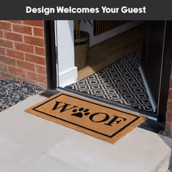 JVL Eco-Friendly Latex Backed Coir Entrance Doormat, 40x70cm - Woof