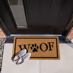JVL Eco-Friendly Latex Backed Coir Entrance Doormat, 40x70cm - Woof - Additional view 9
