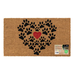JVL Eco-Friendly Latex Backed Coir Entrance Doormat, 40x70cm - Heart Paws