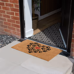 JVL Eco-Friendly Latex Backed Coir Entrance Doormat, 40x70cm - Heart Paws - Additional view 10