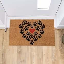 JVL Eco-Friendly Latex Backed Coir Entrance Doormat, 40x70cm - Heart Paws - Additional view 11