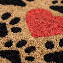 JVL Eco-Friendly Latex Backed Coir Entrance Doormat, 40x70cm - Heart Paws