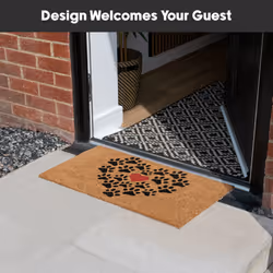 JVL Eco-Friendly Latex Backed Coir Entrance Doormat, 40x70cm - Heart Paws - Additional view 4