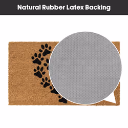JVL Eco-Friendly Latex Backed Coir Entrance Doormat, 40x70cm - Heart Paws - Additional view 6