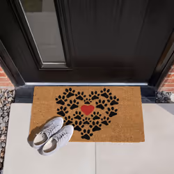 JVL Eco-Friendly Latex Backed Coir Entrance Doormat, 40x70cm - Heart Paws - Additional view 9