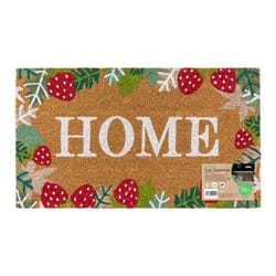 JVL Eco-Friendly Latex Backed Coir Entrance Doormat, 40x70cm - Strawberry Fields
