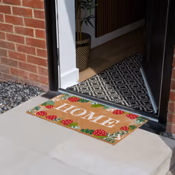 JVL Eco-Friendly Latex Backed Coir Entrance Doormat, 40x70cm - Strawberry Fields - Additional view 10