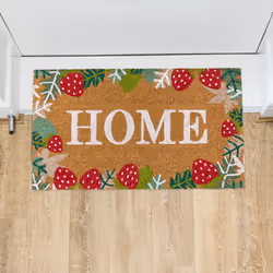 JVL Eco-Friendly Latex Backed Coir Entrance Doormat, 40x70cm - Strawberry Fields - Additional view 11
