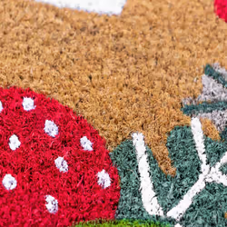 JVL Eco-Friendly Latex Backed Coir Entrance Doormat, 40x70cm - Strawberry Fields