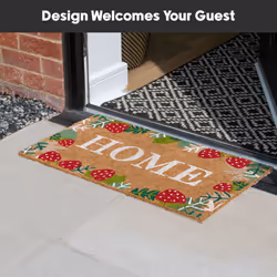 JVL Eco-Friendly Latex Backed Coir Entrance Doormat, 40x70cm - Strawberry Fields - Additional view 4