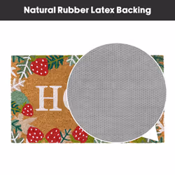 JVL Eco-Friendly Latex Backed Coir Entrance Doormat, 40x70cm - Strawberry Fields - Additional view 6