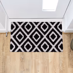 JVL Eco-Friendly Latex Backed Coir Entrance Doormat, 40x70cm - Monochrome Diamond - Additional view 11