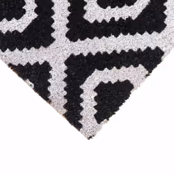 JVL Eco-Friendly Latex Backed Coir Entrance Doormat, 40x70cm - Monochrome Diamond