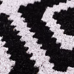 JVL Eco-Friendly Latex Backed Coir Entrance Doormat, 40x70cm - Monochrome Diamond