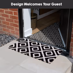 JVL Eco-Friendly Latex Backed Coir Entrance Doormat, 40x70cm - Monochrome Diamond - Additional view 4
