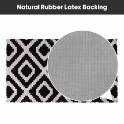 JVL Eco-Friendly Latex Backed Coir Entrance Doormat, 40x70cm - Monochrome Diamond - Additional view 6