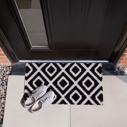 JVL Eco-Friendly Latex Backed Coir Entrance Doormat, 40x70cm - Monochrome Diamond - Additional view 9