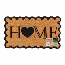 JVL Eco-Friendly Latex Backed Coir Entrance Doormat, 40x70cm - Scalloped Home